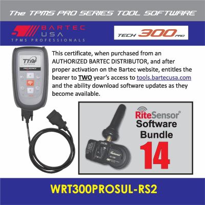 BATWRT300PROSULRS2E image(0) - Bartec USA 2 Year Software License for the Tech300PROC w/ 14 RITE-SENSORS
