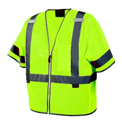 SRWV1023960U-3XL image(0) - Pioneer Pioneer - Mesh Short Sleeve Safety Vest - Hi-Vis Yellow/Green - Size 3XL