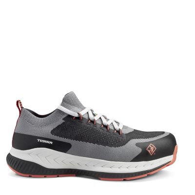 VFI4T8MBR-8 image(0) - Workwear Outfitters Terra Eclipse Athletic Work Shoe Grey/Red ESD Composite Toe Size 8