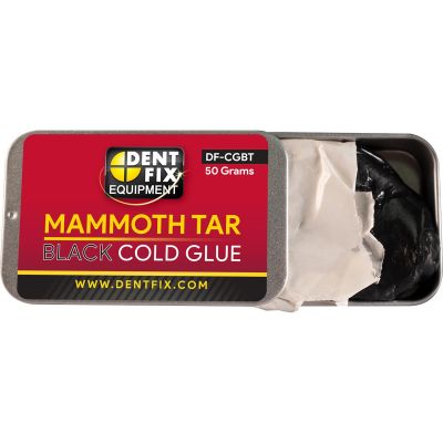 DENDF-CGBT image(0) - Mammoth Tar Black Cold Glue DF-CGBT is great for quickly and safely moving large areas of metal. Mammoth Tar Black Cold Glue adhesive is applied in normal room temperatures and is the one of the replacement cold glues included in the