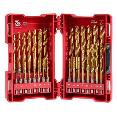 MLW48-89-4805 image(1) - Milwaukee Tool 3mm Metric Titanium SHOCKWAVE Red Helix Bit