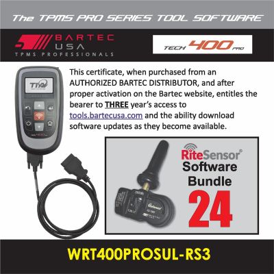 BATWRT400PROSULRS3E image(0) - Bartec USA 3 Year Software License for the Tech400PRO w/ 24 RITE-SENSORS