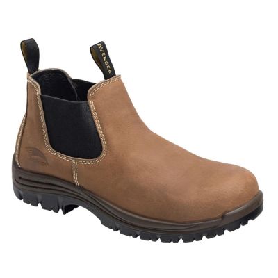FSIA7120-6.5M image(0) - Avenger Work Boots Foreman Romeo Series - Women's Mid Top Slip-On Boots - Composite Toe - IC|EH|SR|PR - Brown/Black - Size: 6.5M