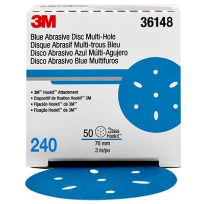 MMM36148 image(0) - 3M 3M Hookit Blue Abrasive Disc Multihole 36148 (4PK)
