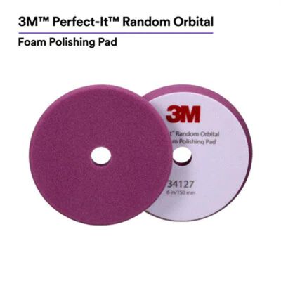 MMM34127 image(0) - 3M™ Perfect-It™ Random Orbital Foam Polishing Pad 34127, 6 Inch (150 mm), Purple, 2 Pads/Bag