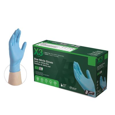 AMXX349100 image(0) - Ammex Corporation XXL Xtreme X3 Powder Free Textured Blue Nitrile