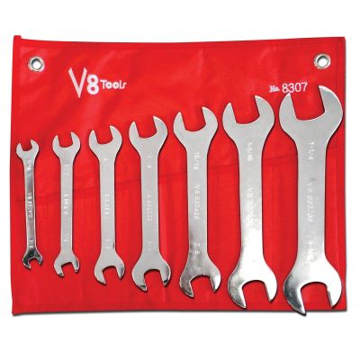 V8T8307 image(0) - V-8 Tools WRE SET 7PC SUPER THIN 3/8 - 1-1/4