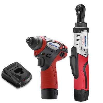 ACDARW12102-K4 image(0) - ACDelco G12 Series 12V Cordless Li-ion 1/4" Brushless Rachet Wrench & Impact Driver Combo Tool Kit with 2 Batteries