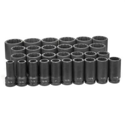 GRE8129D image(0) - Grey Pneumatic 3/4" Dr. 12 Pt. 29 Piece Deep Fract. Master Set