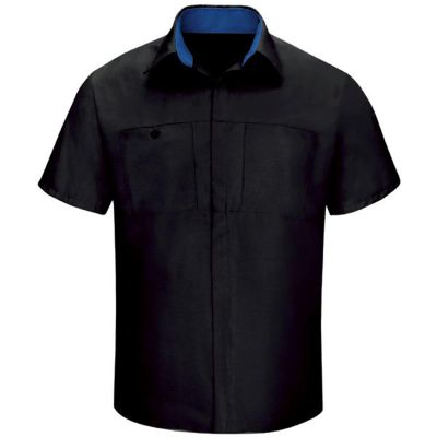 VFISY32BR-RG-XXL image(0) - Workwear Outfitters Men's Long Sleeve Perform Plus Shop Shirt w/ Oilblok Tech Black/ Roayl Blue, XXL