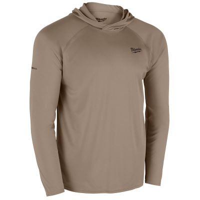 MLWM550N-M image(0) - Milwaukee Tool WORKSKIN Hooded Sun Shirt - SANDSTONE M