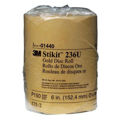 MMM1440 image(0) - 3M GOLD DISC ROLLS STIKIT P150 6IN 175/ROLL