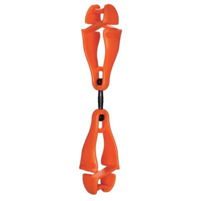ERG19418 image(0) - Ergodyne 3420 Orange Swivel Glove Clip Holder - Dual Clips
