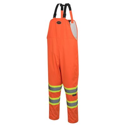 SRWV1082350U-S image(0) - Pioneer - Hi-Vis Safety Rainwear Bib Pants - Orange - Size Small