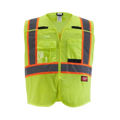 MLW48-73-5173 image(0) - Class 2 Breakaway High Visibility Yellow Mesh Safety Vest - 2XL/3XL (CSA)