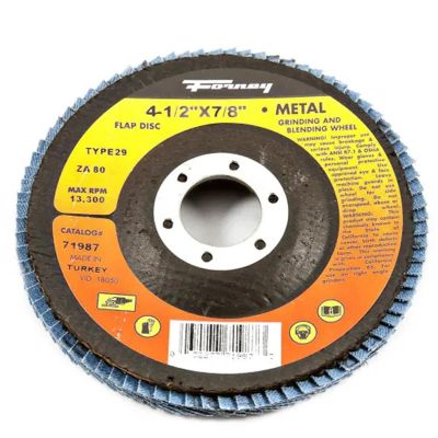 FOR71987-5 image(0) - Forney Industries Flap Disc, Type 29, 4-1/2 in x 7/8 in, ZA80 5 PK