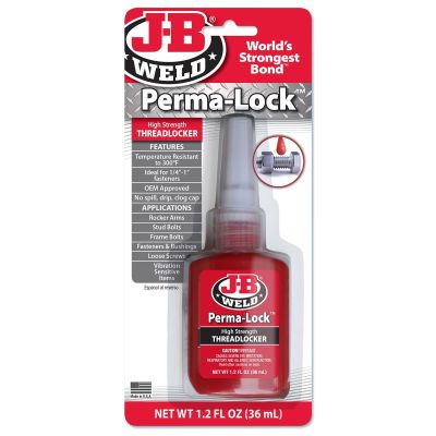 JBW27136 image(0) - J-B Weld 27136 Perma-Lock High Strength Threadlocker - Red - 36 ml.