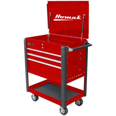 HOMRD06032000 image(0) - Homak Manufacturing 35 in. Pro Series 4 Drawer Flip Top Service Cart