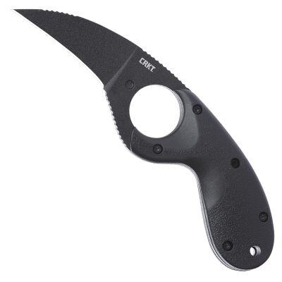 CRK2516K image(0) - CRKT (Columbia River Knife) Bear Claw Black Fixed Blade Knife with Sheath: Hawkbill with AUS 8 Steel Blade, Glass-Reinforced Nylon Handle