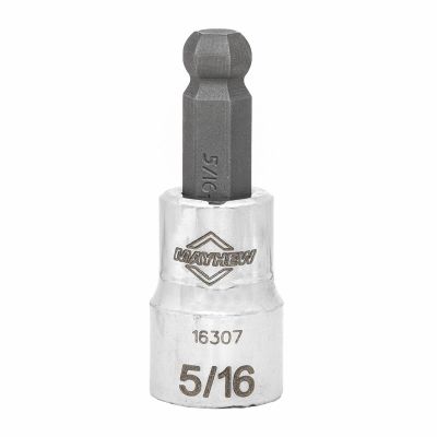 MAY16307 image(0) - Mayhew Mayhew 5/16-Inch SAE Ball Hex Short Insert Socket Bit, 3/8-Inch Drive