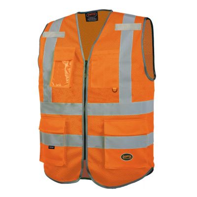 SRWV1024850U-2XL image(0) - Pioneer Pioneer - Mesh 9-Pocket Safety Vest - Hi-Vis Orange - Size 2XL