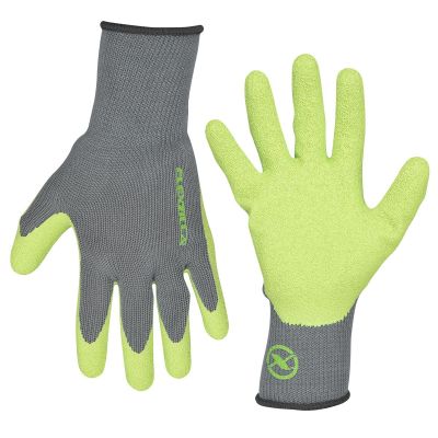 LEGGC240L image(0) - Flexzilla® Crinkle Latex Dip Gloves, Gray/ZillaGreen™, L