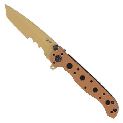 CRKM16-10DZ image(0) - CRKT (Columbia River Knife) M16®-10DZ Desert Tan w/Veff Serrations Everyday Carry Folding Knife: Tanto with D2 Steel Blade, Glass-Reinforced Nylon Handle, Liner Lock