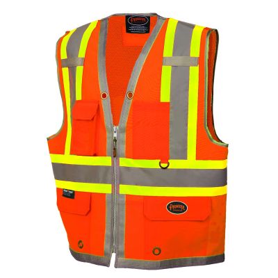 SRWV1010250U-2XL image(0) - Pioneer Pioneer - 300D Oxford with Mesh Back Surveyor Vest - Hi-Vis Orange - Size 2XL