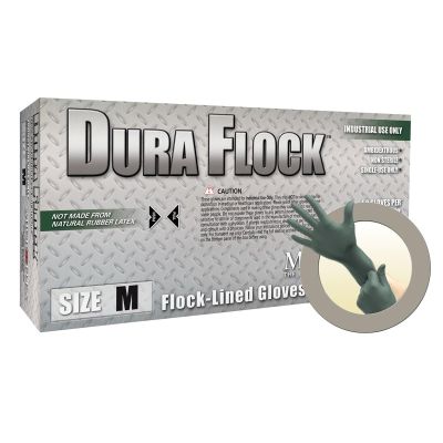 MFXDFK608XXL image(0) - Microflex DURA FLOCK 8 MIL FLOCK-LINED GREEN NITRILE GLOVE XXL