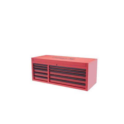 KTI75135 image(0) - K Tool International 55" Premium 10 Drawer Double Bay 500 lb. Tool Box (Matte Red)