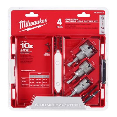 MLW49-22-8610 image(1) - Milwaukee Tool One-Piece Carbide Hole Cutter Set: 4PC