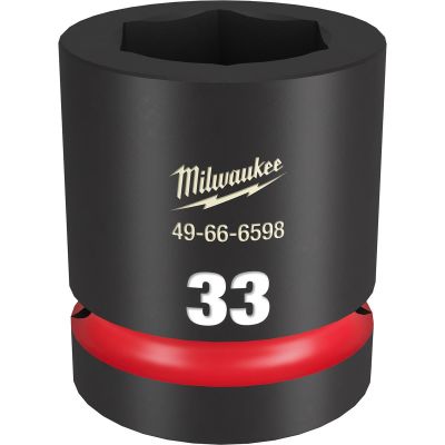 MLW49-66-6598 image(0) - Milwaukee Tool SHOCKWAVE Impact Duty 1"Drive 33MM Standard 6 Point Socket