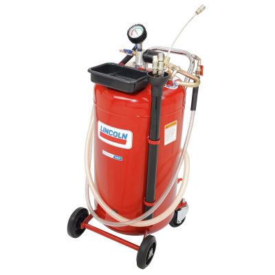 LIN3637 image(0) - Lincoln Lubrication Pneumatic Air Operated Red Portable Used Fluid Evacuator, 25 Gallon