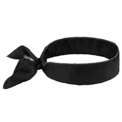 ERG12396 image(0) - Ergodyne 6702 Black Evap. Cooling Bandana - Embedded Polymers - Tie