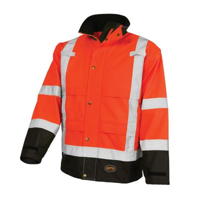 SRWV1200251U-S image(0) - Pioneer Pioneer - Ripstop Waterproof Safety Jacket - Hi-Vis Orange - Size Small