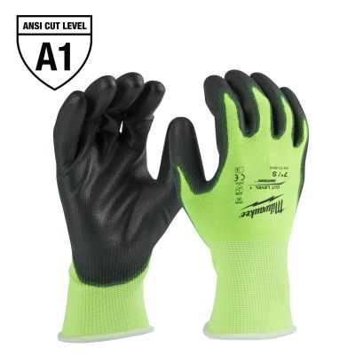 MLW48-73-8910 image(0) - High Visibility Cut Level 1 Polyurethane Dipped Gloves - S