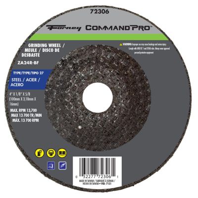 FOR72306 image(0) - Forney Industries Grinding Wheel, Metal Type 27, 4 in x 1/8 in x 5/8 in