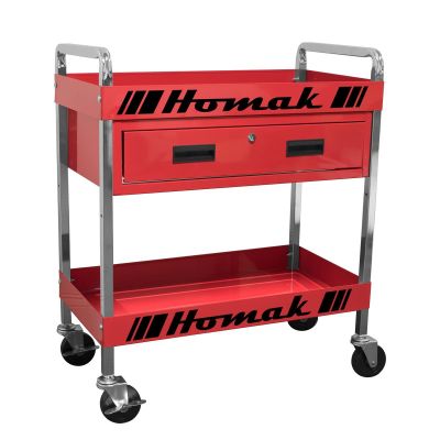 HOMRD06030210 image(0) - Metal Service Cart-Red 30 in. 1-Drawer