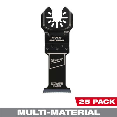 MLW49-25-1238 image(0) - Milwaukee Tool MILWAUKEE® OPEN-LOK 1-3/8" TITANIUM CHARGED Bi-Metal Multi-Material Multi-Tool Blades 25PK