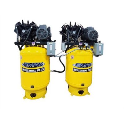 EMXESP10A080V3 image(0) - EMAX Two EMAX  10HP 3ph 80 Gallon Vertical Solo Mounted Alternating Silent Air compressors-w/Pressure Lubricated pumps
