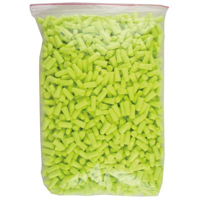 SRWS23411 image(0) - Sellstrom Sellstrom - Earplugs - Disposable - Foam Bullet Shape - Uncorded - NRR 32 - Hi-Viz Green - (500 Pair Qty Bulk Pack Box)