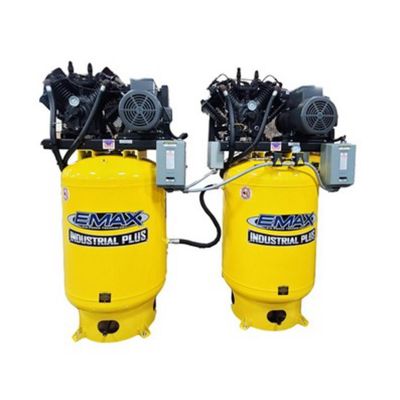 EMXESP10A120V1 image(0) - EMAX Two EMAX  10HP 1ph 120 Gallon Vertical Solo Mounted Alternating Silent Air compressors-w/Pressure Lubricated pumps