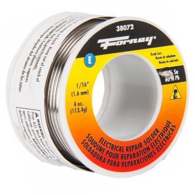 FOR38072 image(0) - Forney Industries Solder, Electrical Repair, Rosin Core, 1/16 in, 4 Ounce