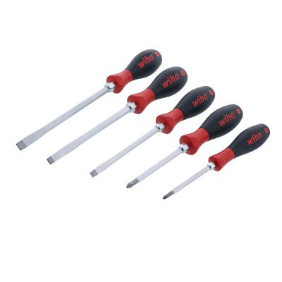 WIH53095 image(0) - Wiha Tools 5 Piece SoftFinish X Heavy Duty Slotted and Phillips Screwdriver Set