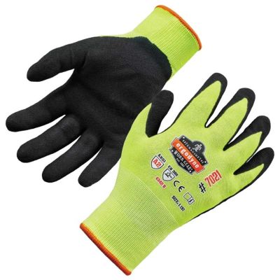 ERG17966 image(0) - Ergodyne 7021 2XL Lime Nitrile-Coated Cut-Resis Gloves A2 Level WSX