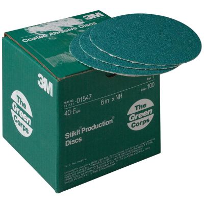 MMM1547 image(0) - 3M PRODUCTION DISCS STIKIT GREEN CORPS 40E 6IN 100/BX