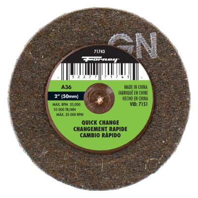FOR71743 image(0) - Forney Industries Quick Change Sanding Disc, 2 in, 36 Grit
