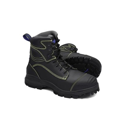 BLU994-070 image(0) - Steel Toe Lace Up, Water Resistant, Bump Cap, Metarsal Guard, Puncture Resistant, Black, AU size 7, US size 8