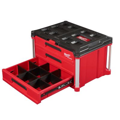 MLW48-22-8443 image(0) - Milwaukee Tool PACKOUT 3-Drawer Tool Box