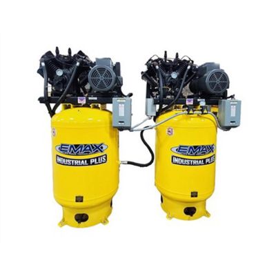 EMXESP10A120V3 image(0) - EMAX Two EMAX  10HP 3ph 120 Gallon Vertical Solo Mounted Alternating Silent Air compressors-w/Pressure Lubricated pumps